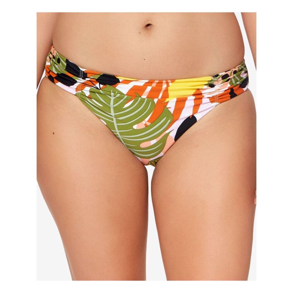 BAR III Women's Multi Color Tropical Print Stretch Bikini Swimsuit Bottom XS